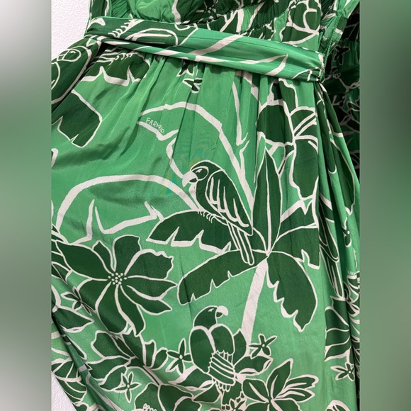 Farm Rio x Anthropologie Printed One-Shoulder Green Floral Ruffle Dress - Picture 9 of 9